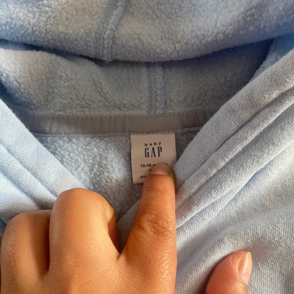 Gap‎ Hoodie Kids Blue Rainbow Graphic Pullover Fleece SIZE 12-18 Months